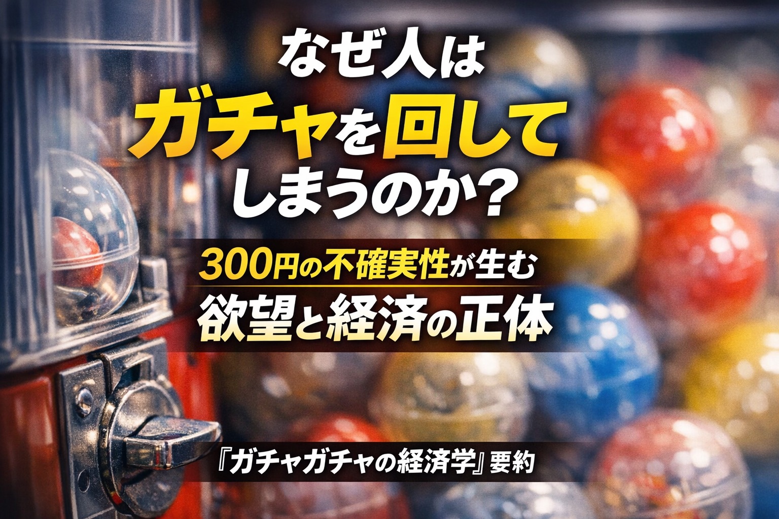 【書評】ガチャガチャの経済学｜なぜ人は回してしまうのかを経済学で解説