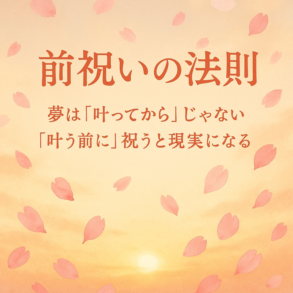 【書評】『前祝いの法則』|願いは叶う前に祝え!未来が好転する“予祝”の力とは?