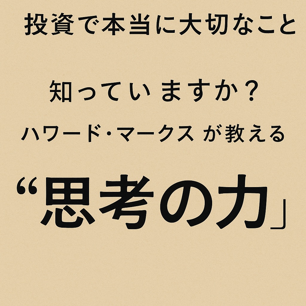 【書評・感想】『投資で一番大切な20の教え』ハワード・マークス──相場の本質を突く「深い思考力」とは？
