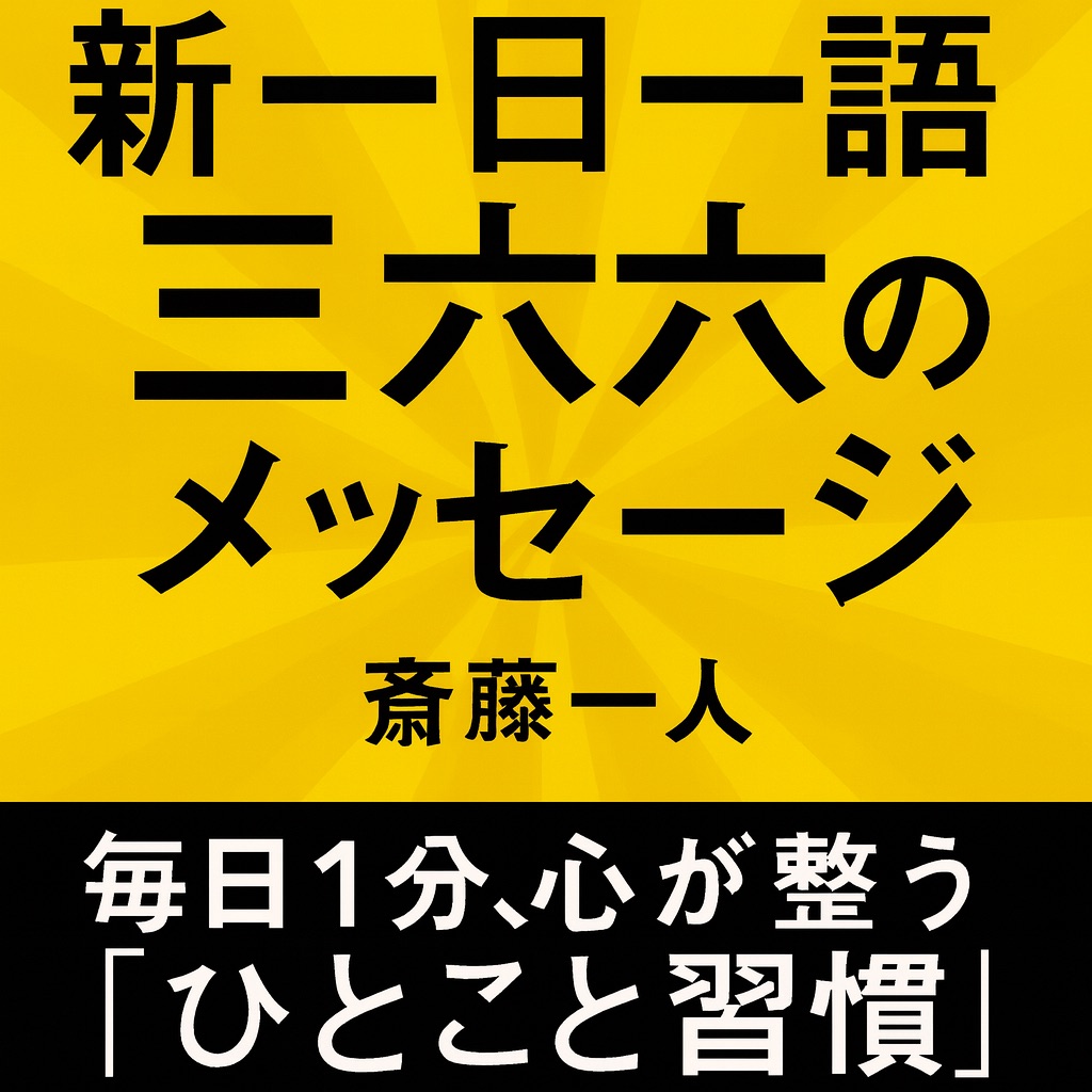 【書評・感想】『新・一日一語 三六六のメッセージ』斎藤一人|毎日1分、心が整う「ひと言習慣」